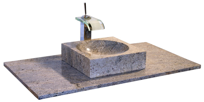 Tan Brown braun Doppel waschtisch Waschbecken Granit Naturstein Kashmir White Granitwaschtisch Waschbecken heller Granit Naturstein