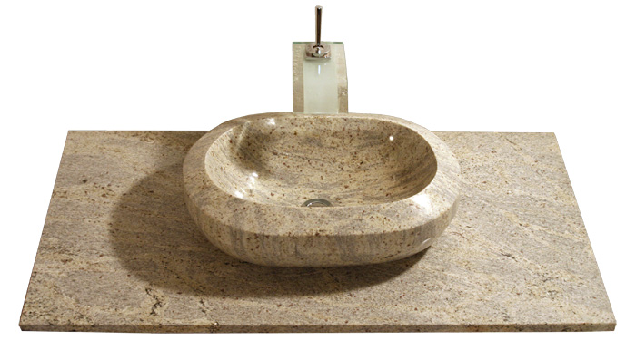 Tan Brown braun Doppel waschtisch Waschbecken Granit Naturstein Kashmir White Granitwaschtisch Waschbecken heller Granit Naturstein