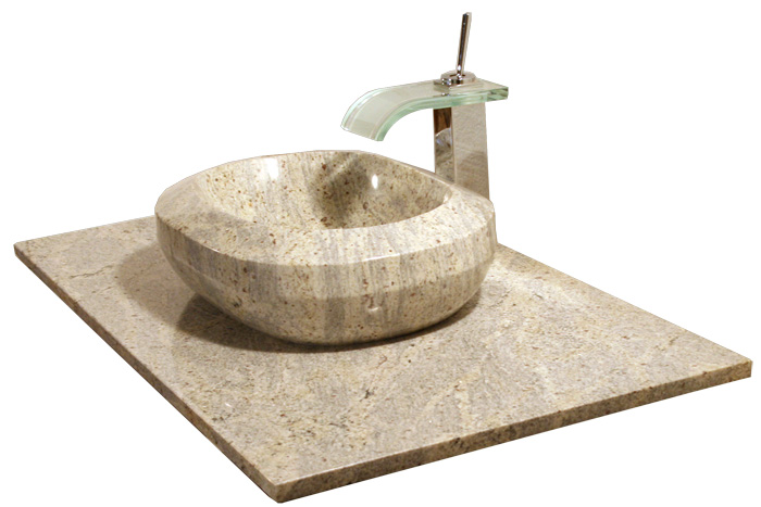 Tan Brown braun Doppel waschtisch Waschbecken Granit Naturstein Kashmir White Granitwaschtisch Waschbecken heller Granit Naturstein