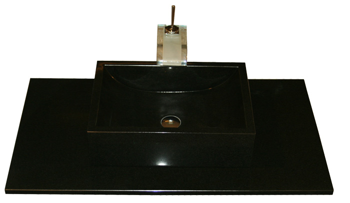 Tan Brown braun Doppel waschtisch Waschbecken Granit Naturstein Nero Assoluto Granitwaschtisch Waschbecken schwarzer Granit Naturstein