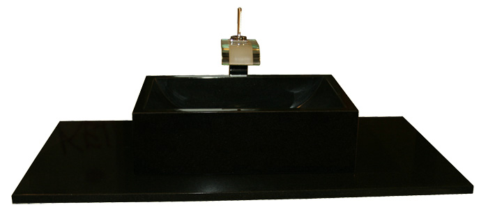 Tan Brown braun Doppel waschtisch Waschbecken Granit Naturstein Nero Assoluto Granitwaschtisch Waschbecken schwarzer Granit Naturstein