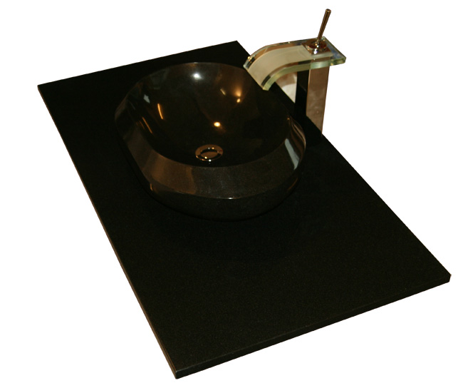 Tan Brown braun Doppel waschtisch Waschbecken Granit Naturstein Nero Assoluto Granitwaschtisch Waschbecken schwarzer Granit Naturstein