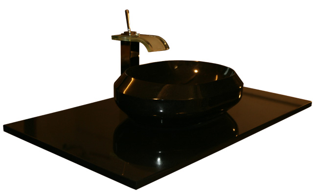 Tan Brown braun Doppel waschtisch Waschbecken Granit Naturstein Nero Assoluto Granitwaschtisch Waschbecken schwarzer Granit Naturstein