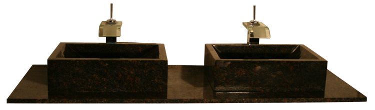 Tan Brown braun Doppel waschtisch Waschbecken Granit Naturstein Tan Brown braun Doppel waschtisch Waschbecken Granit Naturstein