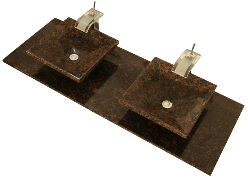 Tan Brown braun Doppel waschtisch Waschbecken Granit Naturstein Tan Brown braun Doppel waschtisch Waschbecken Granit Naturstein