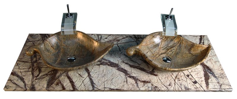 Avecio Marmor Blatt Waschtisch Waschbecken Rain Forest Marmor Naturstein Avecio Marmor Blatt Waschtisch Waschbecken Rain Forest Marmor Naturstein