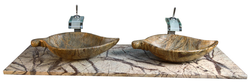 Avecio Marmor Blatt Waschtisch Waschbecken Rain Forest Marmor Naturstein Avecio Marmor Blatt Waschtisch Waschbecken Rain Forest Marmor Naturstein