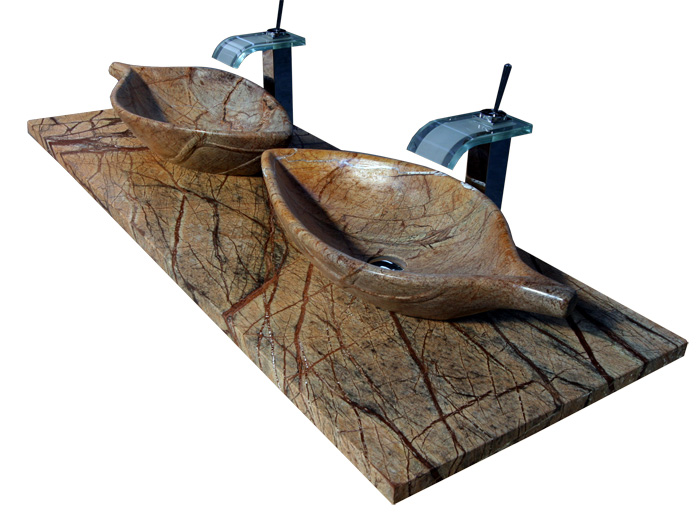 Avecio Marmor Blatt Waschtisch Waschbecken Rain Forest Marmor Naturstein Avecio Marmor Blatt Waschtisch Waschbecken Rain Forest Marmor Naturstein